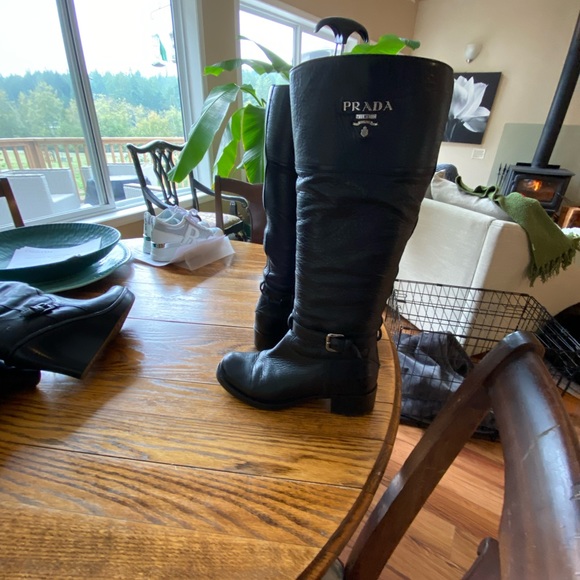 Prada Tall Riding boot, enlarged at top for larger calf size. Size 38 - Picture 3 of 5